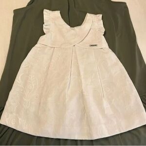 Mayoral girls ruffle dress embossed fabric